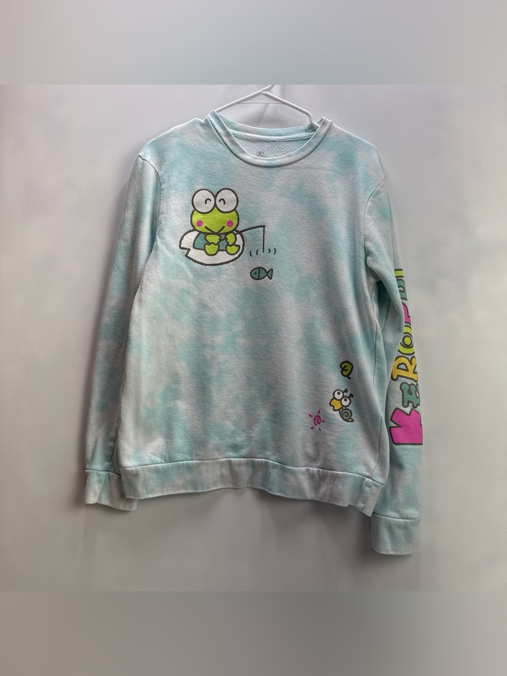 Keroppi Women’s Hot Topic Fishing Green Tie-Dye Sweatshirt